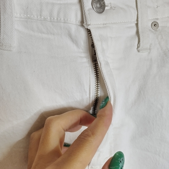 Madewell High-Rise Denim Shorts in Tile White sz 32 - Picture 4 of 8